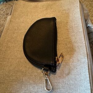 Nordstrom BP Half Moon Pouch Black Bag Charm 5"